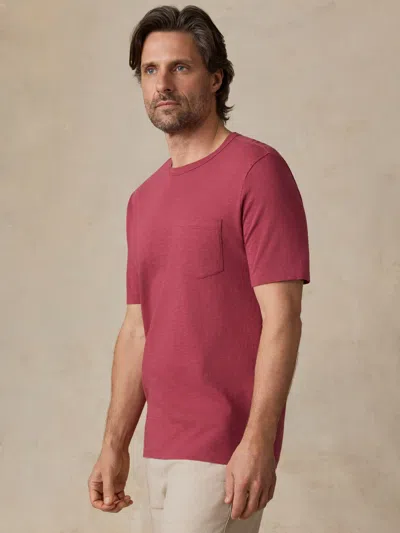 Faherty Sunwashed Regenerative Pocket T-shirt In Pink