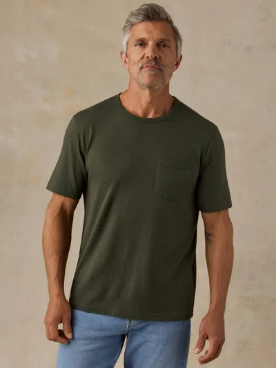 Faherty Sunwashed Regenerative Pocket T-shirt In Green