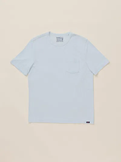 Faherty Sunwashed Regenerative Pocket T-shirt In Blue