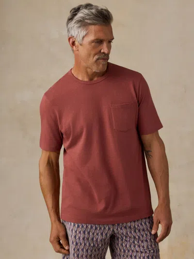 Faherty Sunwashed Regenerative Pocket T-shirt In Red