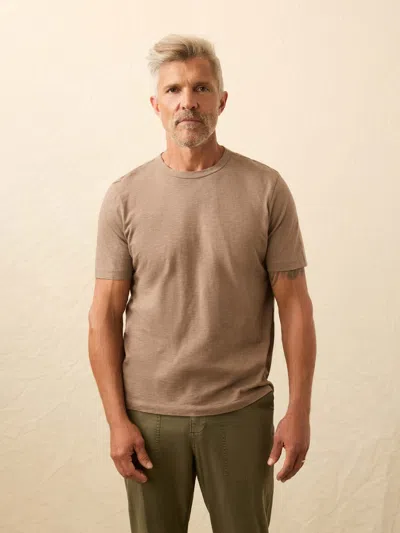 Faherty Sunwashed Regenerative T-shirt In Brown