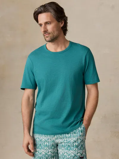 Faherty Sunwashed Slub Hoodie White Biscayne Stripe In Blue