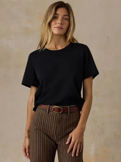 Faherty Sunwashed Regenerative T-shirt In Black