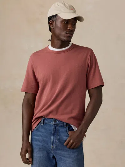 Faherty Sunwashed Regenerative T-shirt In Red