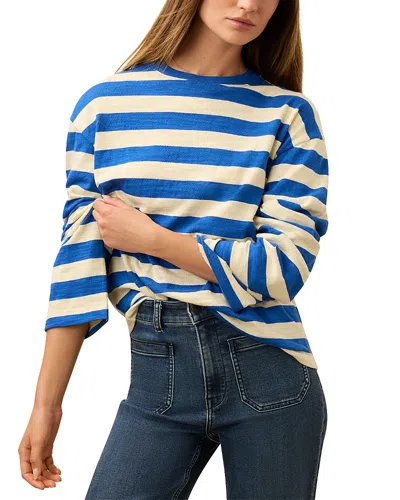 Faherty Sunwashed Slub Long Sleeve Retro T-shirts In Blue