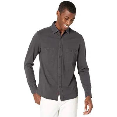 Faherty Sunwashed Shirt Men's Washed Black 100% Organic Cotton Collar Red1114