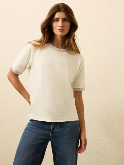 Faherty Sunwashed Slub Camp T-shirt In White