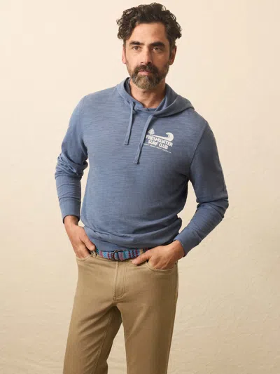 Faherty Sunwashed Slub Graphic Hoodie In Blue