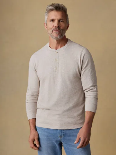 Faherty Sunwashed Slub Henley T-shirt In White
