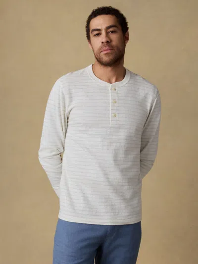 Faherty Sunwashed Slub Henley T-shirt In Gray