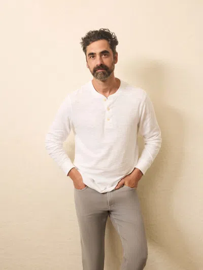 Faherty Sunwashed Slub Henley T-shirt In Neutral