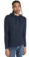 Faherty Slub Organic Cotton-jersey Hoodie In Blue