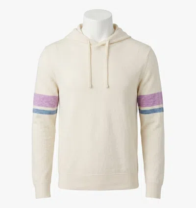 Faherty Sunwashed Slub Hoodie In Cream Dume Stripe In Multi