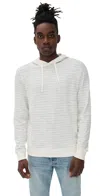 Faherty Sunwashed Slub Hoodie Ivory Rock Stripe