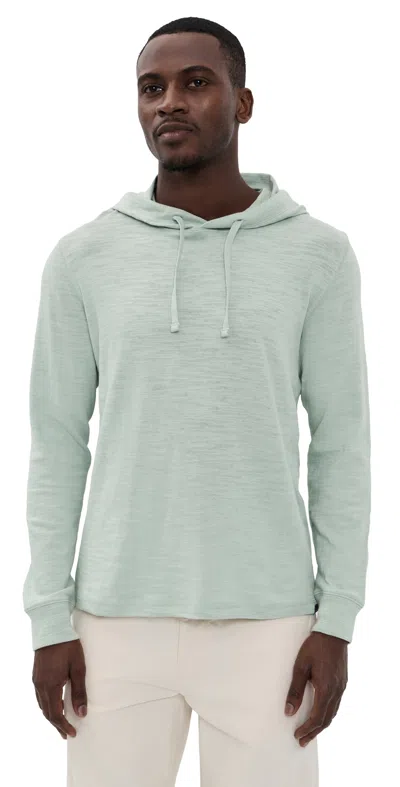Faherty Sunwashed Slub Hoodie Sea Break In Green
