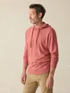 Faherty Slub Cotton Hoodie In Fall Red