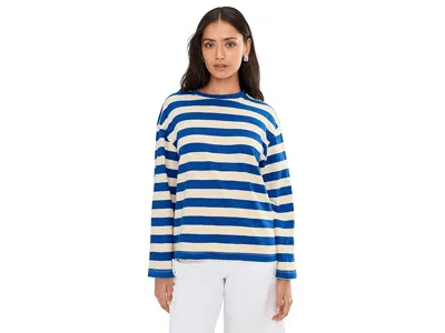 Faherty Sunwashed Slub Long Sleeve Retro T-shirts In Blue