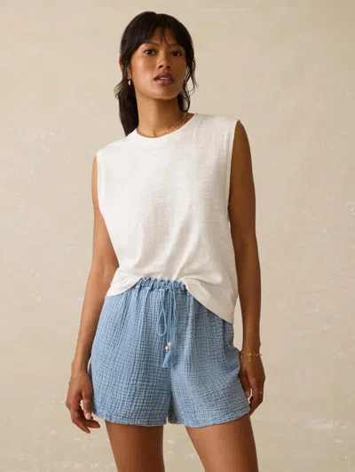 Faherty Sunwashed Muscle Tank Top In White