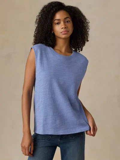 Faherty Sunwashed Slub Muscle Tank In Blue