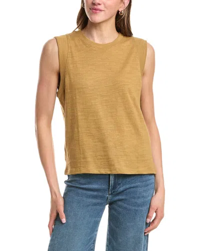 Faherty Sunwashed Slub Muscle Tank In Brown