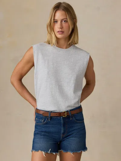 Faherty Sunwashed Slub Muscle Tank In Gray