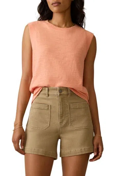 Faherty Sunwashed Slub Muscle Tank In Orange