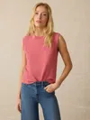 Faherty Sunwashed Slub Muscle Tank In Pink