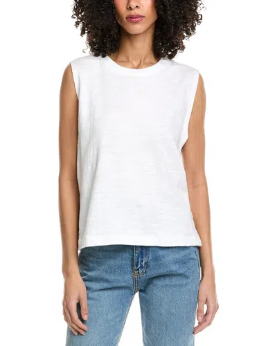 Faherty Sunwashed Slub Muscle Tank Top In White
