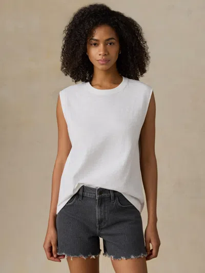 Faherty Sunwashed Slub Muscle Tank In White