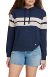 Faherty Sunwashed Slub Organic Cotton Hoodie In Navy Sunray Stripe