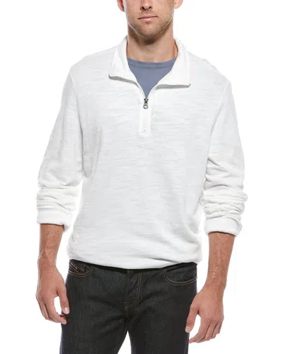 Faherty Sunwashed Slub Quarter Zip Sweater (tall) In White