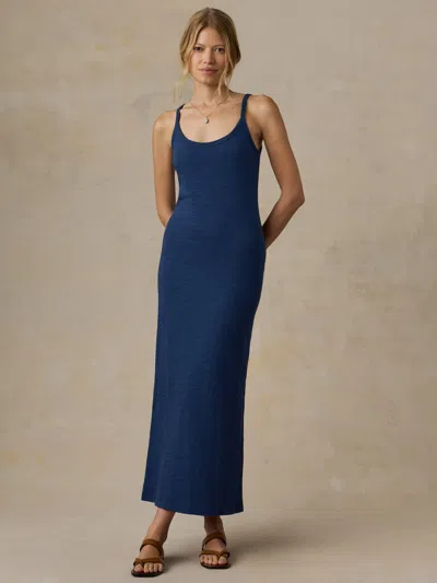 Faherty Sunwashed Slub Tank Dress In Blue
