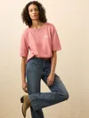 Faherty Sunwashed Slub Vintage T-shirt In Pink