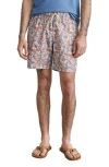 Faherty Sunwashed Swim Trunks In Clay Oceanside Floral