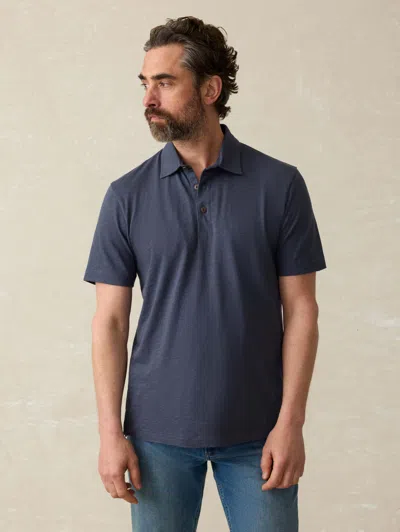Faherty Sunwashed T-shirt Polo In Dune Navy