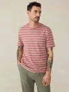 Faherty Sunwashed T-shirt In Red Reef Stripe