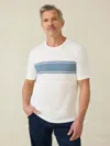 Faherty Sunwashed T-shirt In White Surf Stripe