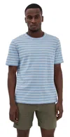 Faherty Sunwashed Tee Bermuda Sail Stripe In Blue