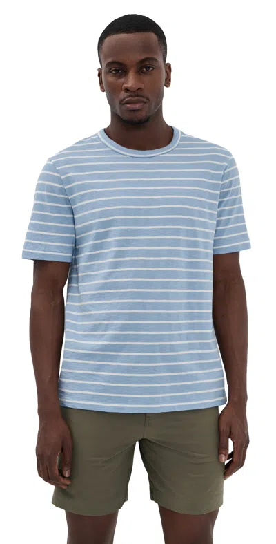 Faherty Sunwashed Tee Bermuda Sail Stripe In Blue
