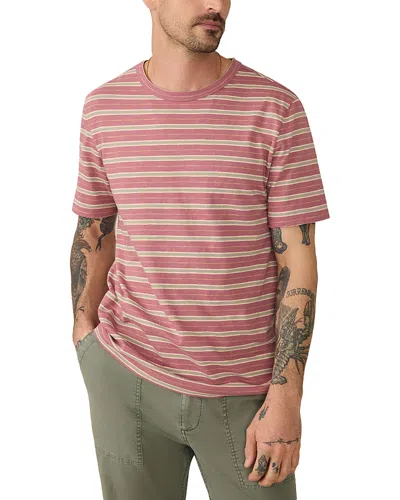 Faherty Sunwashed Tee In Red Reef Stripe