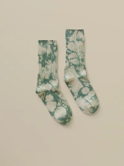 Faherty Sunwashed Tie Dye Sock In Green