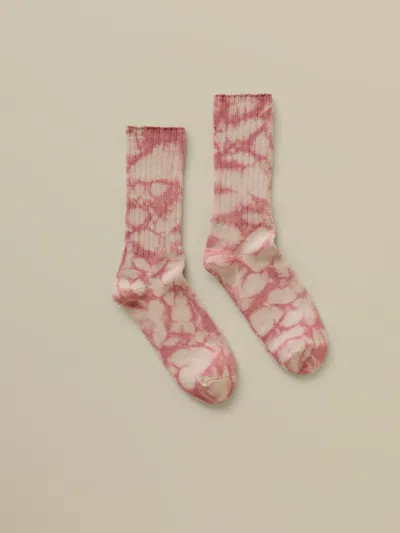 Faherty Sunwashed Tie Dye Sock In Red