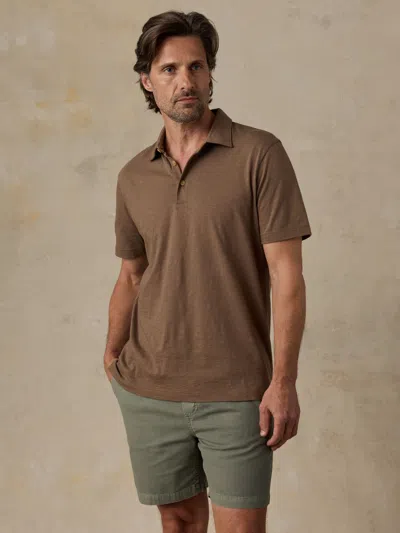 Faherty Sunwashed T-shirt Polo In Brown
