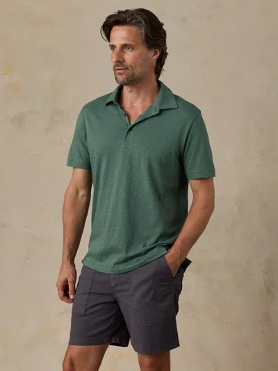 Faherty Sunwashed T-shirt Polo In Green