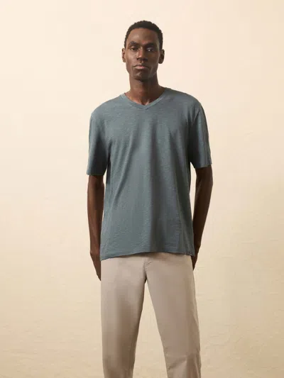 Faherty Sunwashed V-neck T-shirt In Gray