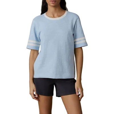 Faherty Sunwashed Varsity Organic Cotton Slub T-shirt In Blue