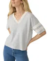 Faherty Sunwashed Varsity Tee In Grey Varsity