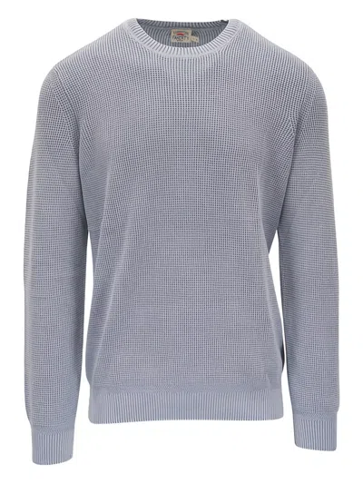 Faherty Sunwashed Waffle-knit Sweater In Gray