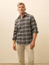 Faherty Super Brushed Flannel Shirt In Gray