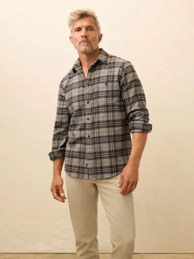 Faherty Super Brushed Flannel Shirt In Gray
